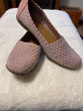 comfortview Woven Slip-On Flats — Dusty Rose